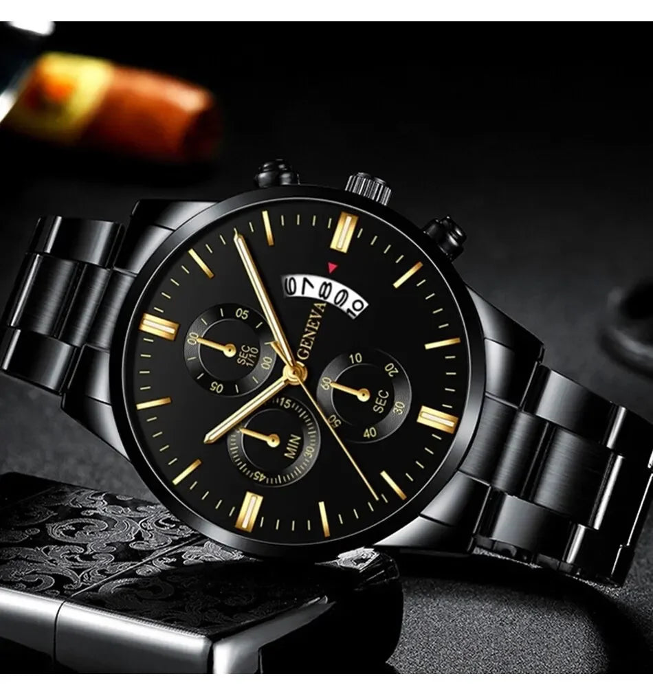 Luxury men's stainless steel quartz watch by 𝕄𝕔 𝕋𝕙𝕖 𝔹𝕝𝕒𝕔𝕜 𝔻𝕚𝕒𝕞𝕠𝕟�