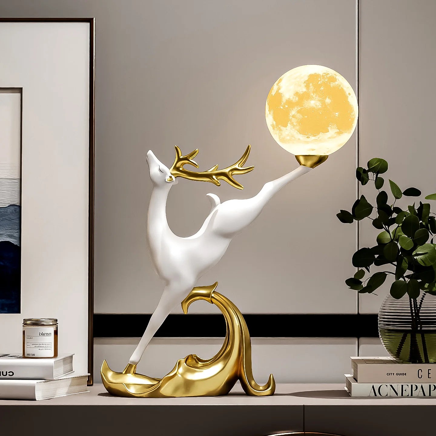 Nordic luxury deer figurine ornament from 𝕄𝕔 𝕋𝕙𝕖 𝔹𝕝𝕒𝕔𝕜 𝔻𝕚𝕒𝕞𝕠𝕟