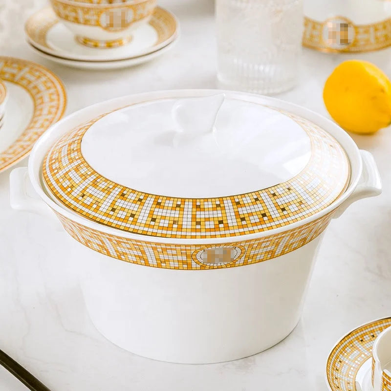 European light luxury bone china tableware set by 𝕄𝕔 𝕋𝕙𝕖 𝔹𝕝𝕒𝕔𝕜 𝔻𝕚𝕒𝕞𝕠�
