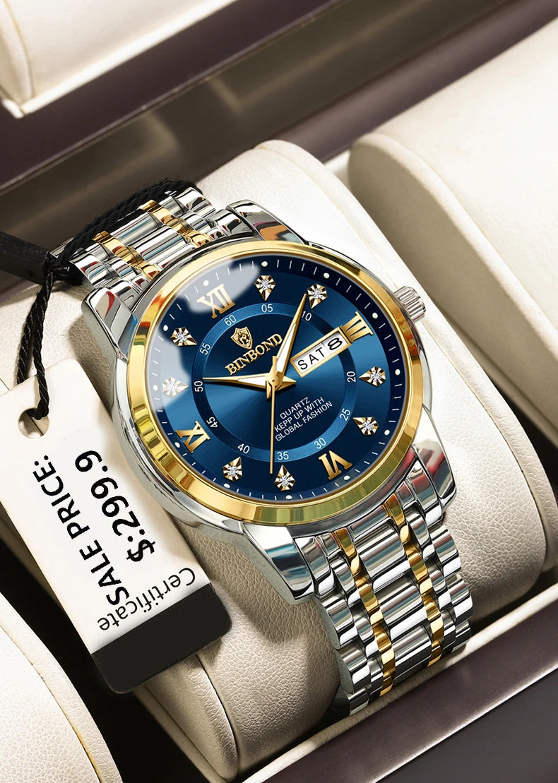 Luxury MC The Black Diamond diver watch for men, 30ATM waterproof sport watch with date display and bold design.