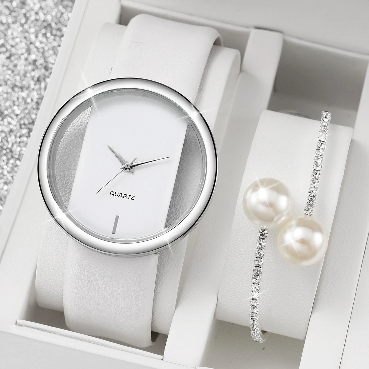 Two-piece women's watch and pearl diamond bracelet set by 𝕄𝕔 𝕋𝕙𝕖 𝔹𝕝𝕒𝕔𝕜 𝔻𝕚𝕒𝕞𝕠�