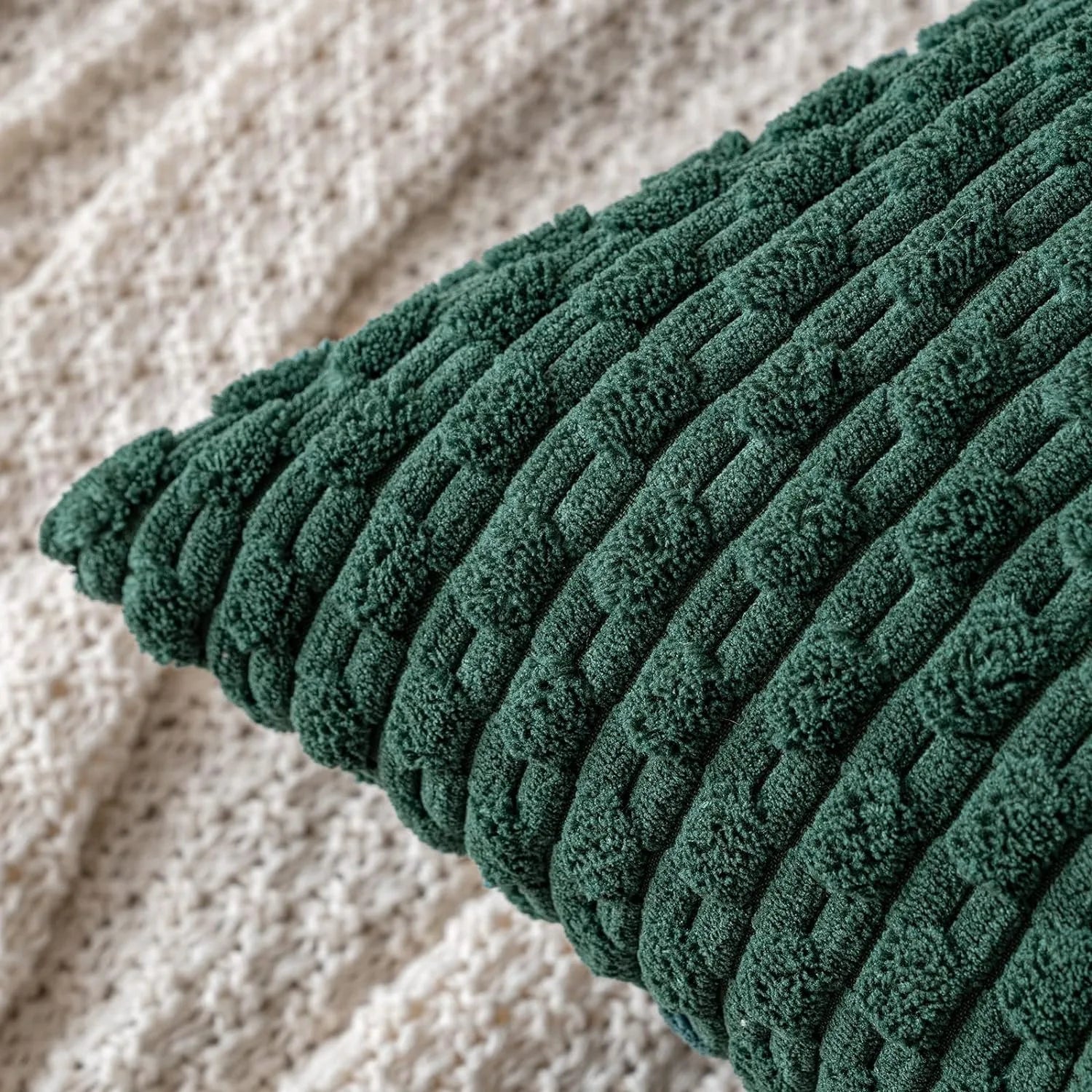 Dark green 16x16 inch corduroy throw pillow cover by 𝕄𝕔 𝕋𝕙𝕖 𝔹𝕝𝕒𝕔𝕜 𝔻𝕚𝕒𝕞