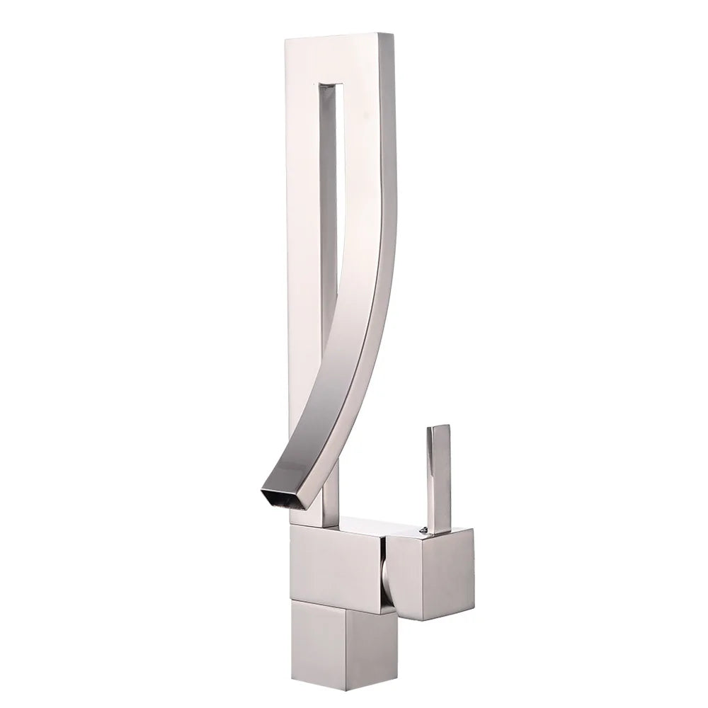 Elegant brass square basin faucet by MC THE BLACK DIAMOND for bathroom sink installation.
