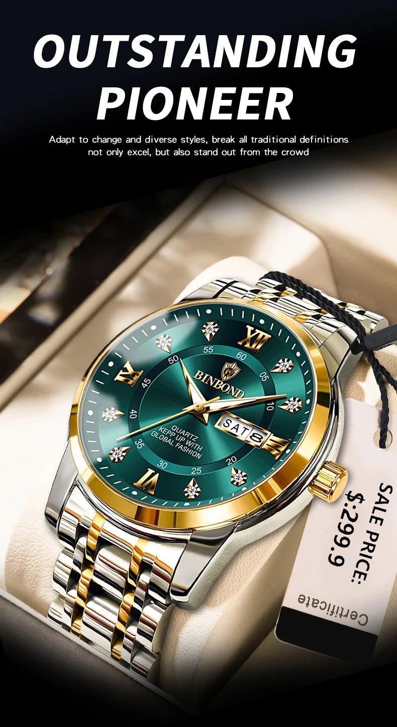 Luxury MC The Black Diamond men's diver watch with 30ATM waterproof, date display, sport style, in jewelry watch category.