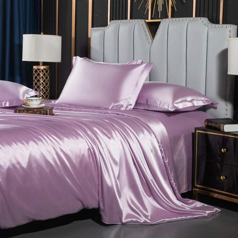 Luxury MC THE BLACK DIAMOND bedsheet set with cover, bed sheet, and pillowcase for single or double beds, featuring elegant design.