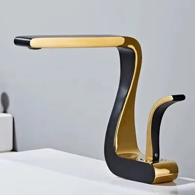 Luxury white gold bathroom mixer tap by MC THE BLACK DIAMOND, brass wash basin faucet with hot and cold water, retro single-hole design