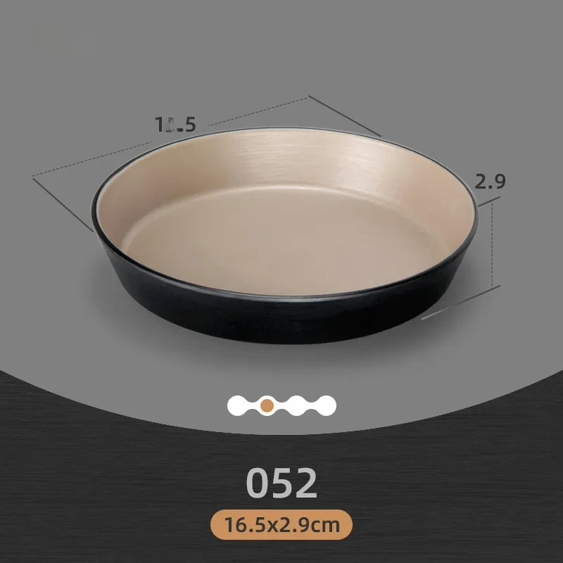 Rectangular melamine Japanese-style barbecue platter with durable coatings, ideal for serving grilled dishes in a modern kitchen.