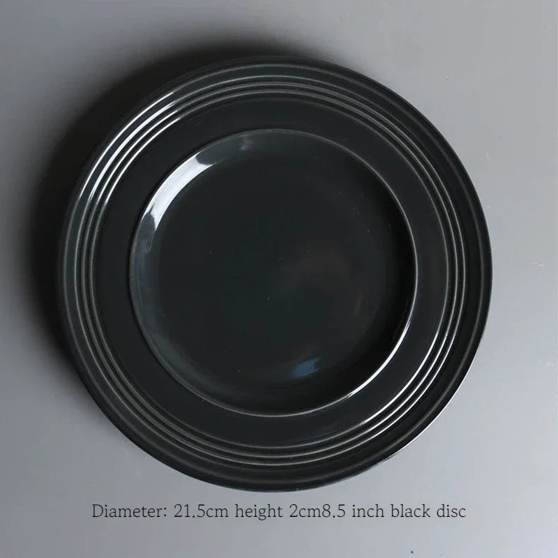 Black ceramic breakfast milk cup and deep soup plate from 𝕄𝕔 𝕋𝕙𝕖 𝔹𝕝𝕒𝕔𝕜 𝔻𝕚𝕒𝕞𝕠�