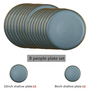 8 people plate  set