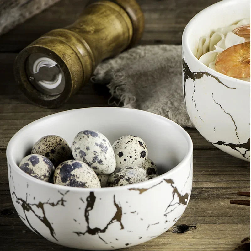 Nordic style marble ceramic bowl set from 𝕄𝕮 𝕋𝕙𝕖 𝔹𝕝𝕒𝕔𝕜 𝔻𝕚𝕒𝕞𝕠𝕟