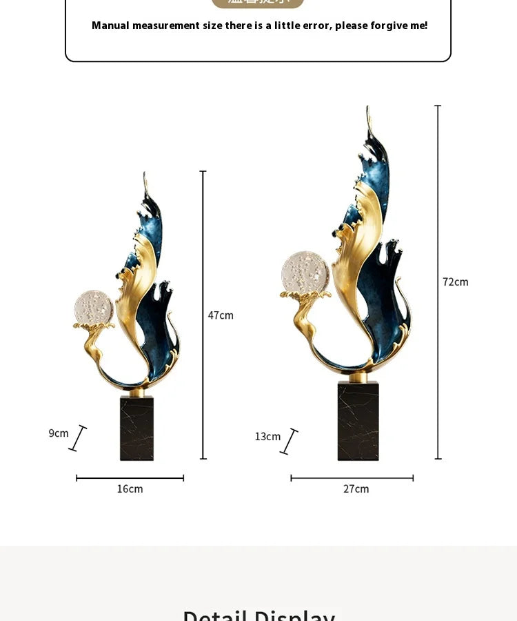 Metal figurine from MC THE BLACK DIAMOND, high-end atmosphere home decor accessory, detailed decorative sculpture.