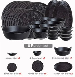black 8people set