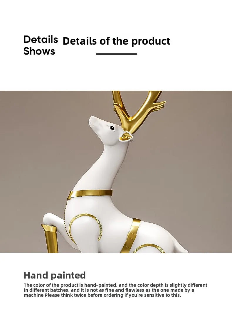 Nordic Luxury Decor Lucky Deer sculpture by 𝕄𝕔 𝕋𝕙𝕖 𝔹𝕝𝕒𝕔𝕜 𝔻𝕚𝕒𝕞𝕠𝕟