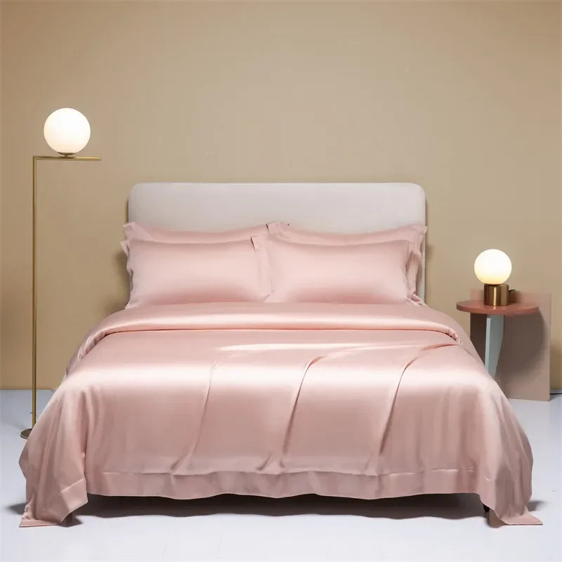 Luxury Mulberry Silk duvet cover in solid color, featuring a smooth, high-quality bedsheet design by 𝕄𝕔 𝕋𝕙𝕖 𝔹𝕝𝕒𝕔𝕜 𝔻𝕚