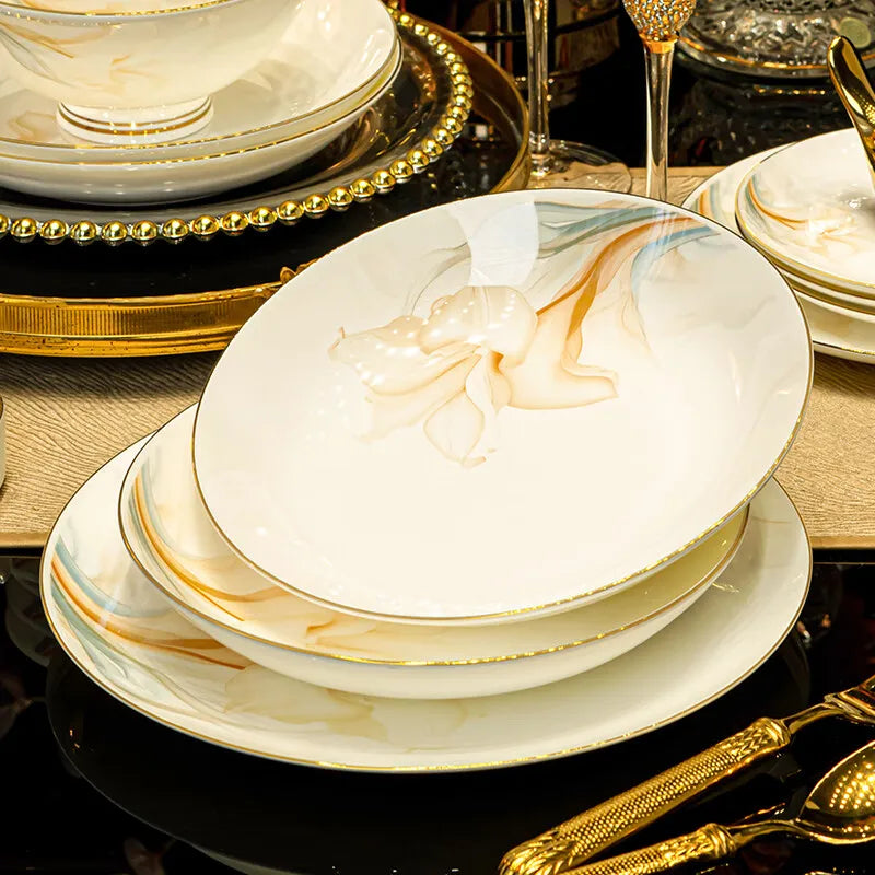 Jingdezhen high-end bowl and plate set from 𝕄𝕔 𝕋𝕙𝕖 𝔹𝕝𝕒𝕔𝕜 𝔻𝕚𝕒𝕞𝕠