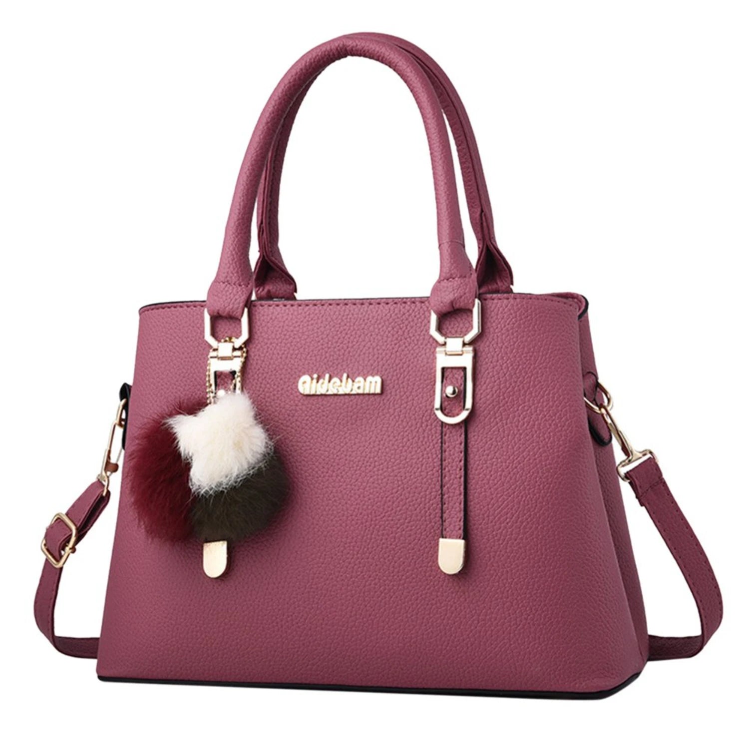 Large capacity leather messenger handbag for women by MC THE BLACK DIAMOND, featuring a stylish design and spacious interior.