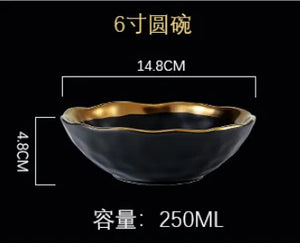 5.6 inch black bowl