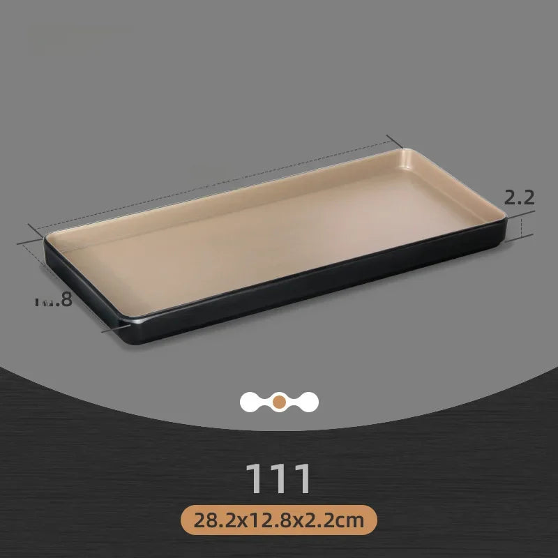 Rectangular melamine Japanese-style barbecue dinner plate by 𝕄𝕔 𝕋𝕙𝕖 𝔹𝕝𝕒𝕔𝕜 𝔻𝕚𝕒𝕞𝕠�