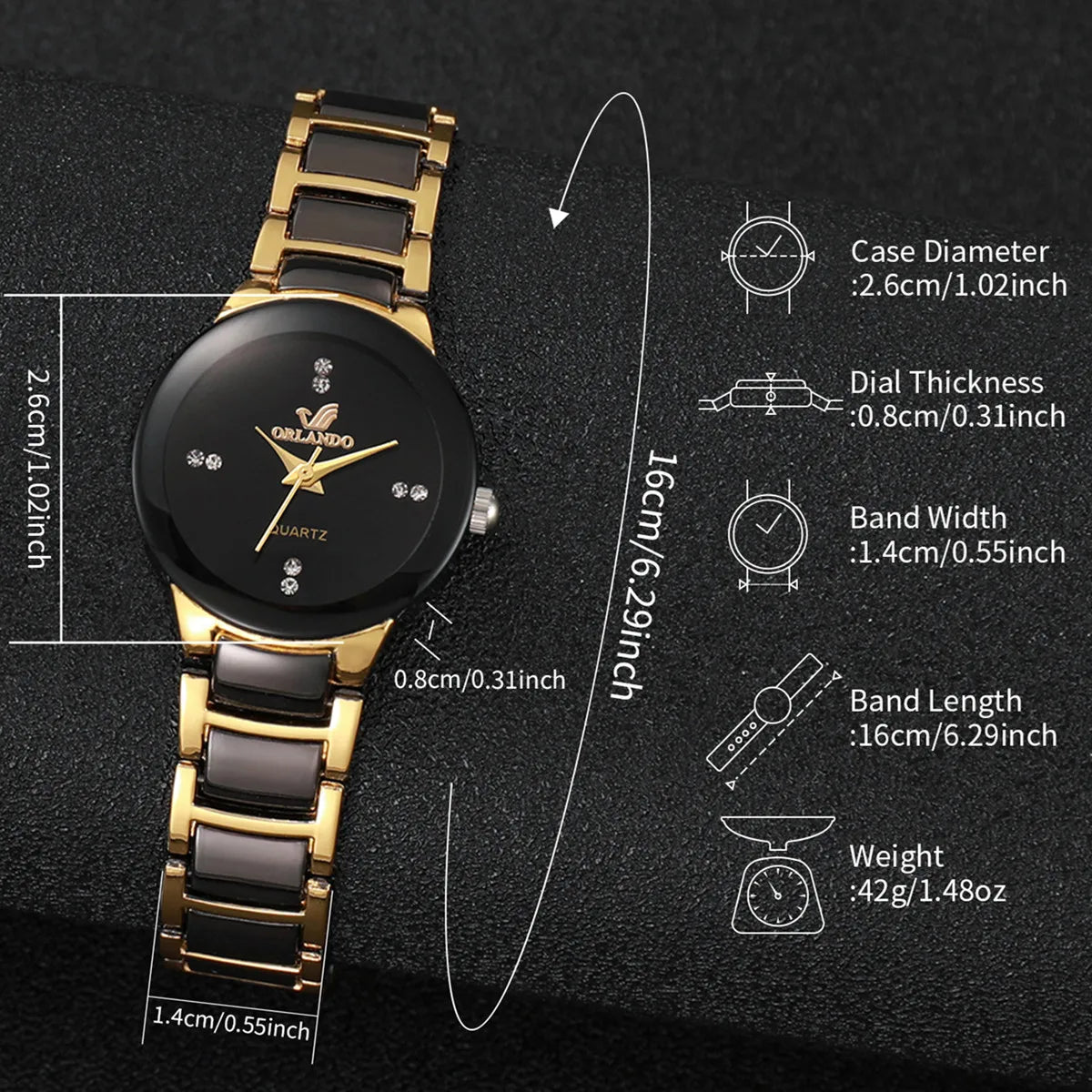 Matching couple's watches by MC The Black Diamonds, black and silver design with sleek watch faces for him and her.
