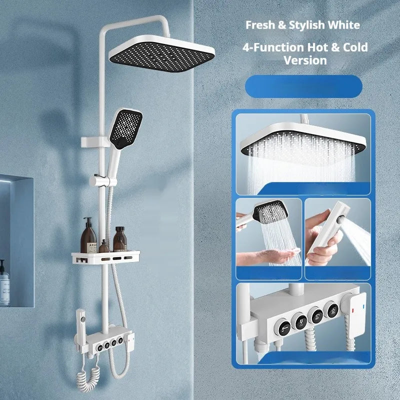 Modern MC The Black Diamonds bathroom shower head set with sleek design and control panel, ideal for home use and consistent water temperature.