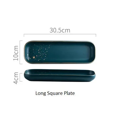 Nordic dark green ceramic Western plate and set from 𝕄𝕮 𝕋𝕙𝕖 𝔹𝕝𝕒𝕔𝕜 𝔻𝕚𝕒𝕞𝕠�