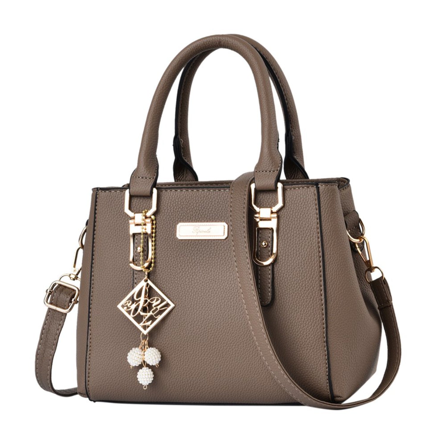 Large capacity leather messenger handbag for women, stylish MC THE BLACK DIAMOND female bag with multiple compartments and adjustable strap.